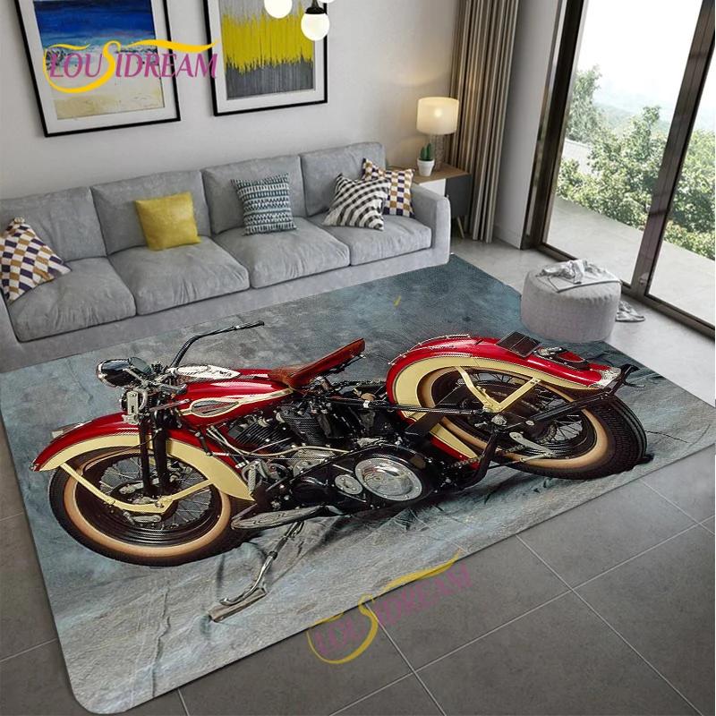 Tappeto retrò da moto, tappetino antiscivolo per grandi porte, zerbino da bagno per soggiorno, camera da letto, ingresso, decorazione per la casa