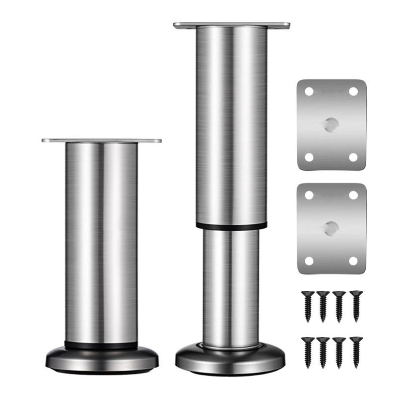  Round Adjustable Furniture Legs 15cm  Steel 250kg Load Capacity Not  Slip Base for Bed Sofa Table