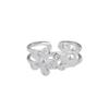 Trendy Twin Flower Pearl Adjustable Ring for Women – Elegant, Fashionable, and Sweet Index Finger Jewelry