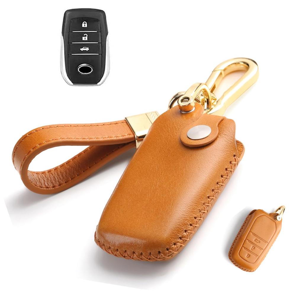 Toyota Key Case Key Holder Premium Cowhide Leather New Model Harrier 80 Series Noah 90 Series Voxy 90 Series Hilux GUN125 Land Cruiser 200 Series 300