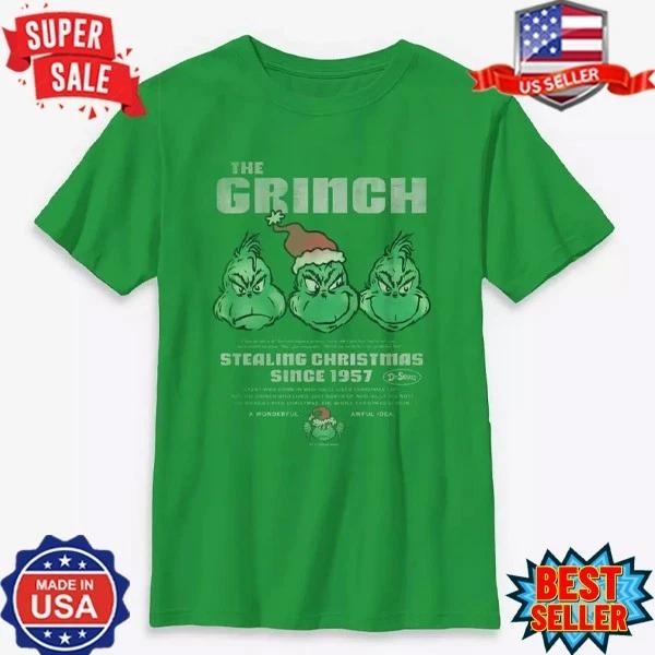 Dr. Seuss How The Grinch Stole Christmas Stealing Christmas T-Shirt, S-5XL L