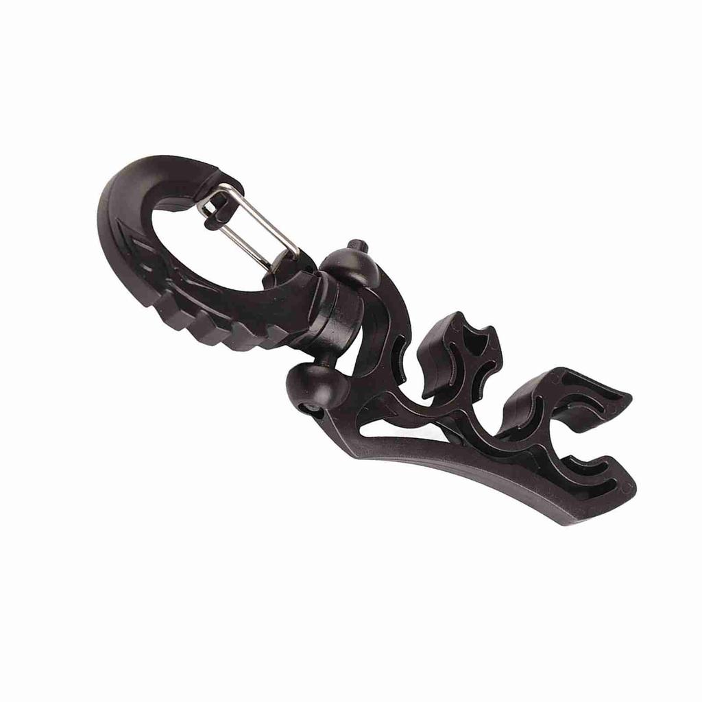 Keep Diving Porta Tubi BCD Doppio in Plastica con Gancio a Fibbia a Clip per Immersioni Subacquee (Nero)