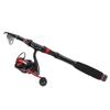 Fishing Rod and Reel Combos Carbon Fiber Telescopic Fishing Rod Red Black with Fishing Reel Line Fishing Lures Kit