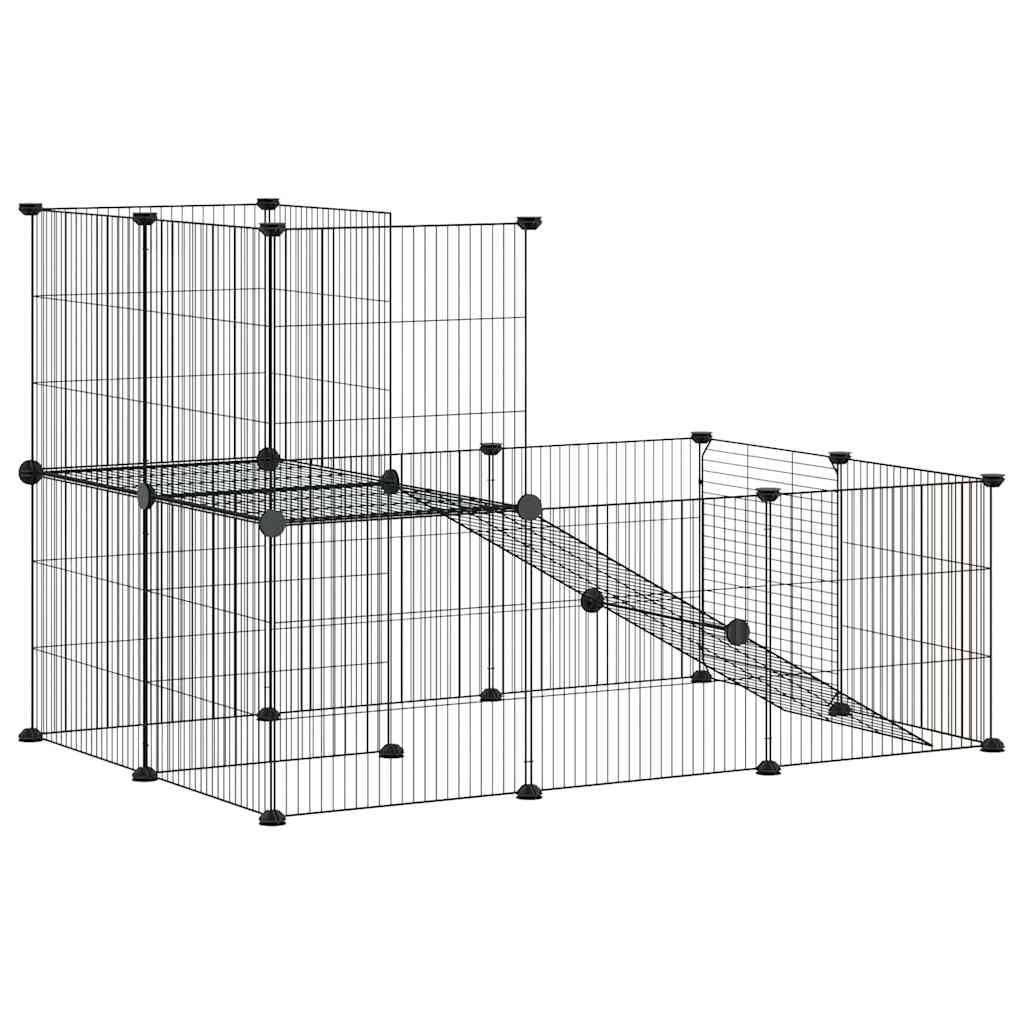 20 piece Pet Cage with Door Black 35x35 cm Steel