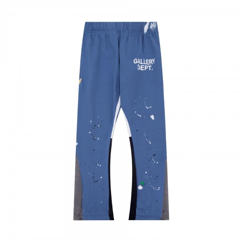 Mens High-Quality Cotton Drawstring Waist Streetwear Jogger Pants With Hand-Painted Splatter Graffiti Print