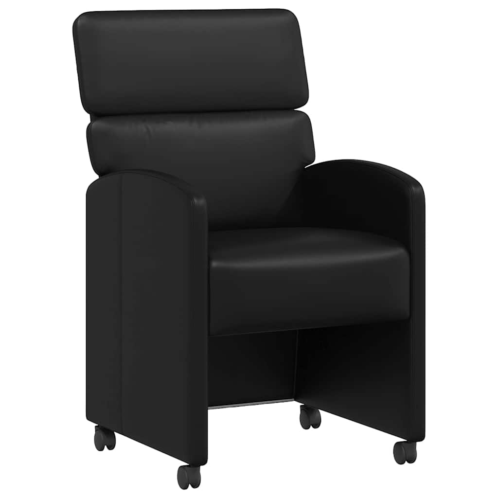 Dining Chairs with Casters 2 pcs Black 58 x 65 x 98 cm
