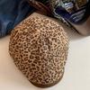 Vintage Leopardenmuster Baskenmütze Flache Malermütze Lässige Leoparden-Zeitungsjungenkappe Scharfe Mädchen