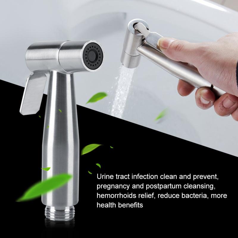 cabezal de ducha Pulverizador de bid/é de acero inoxidable ahorro de agua cabezal pulverizador para cabezal de ducha Plateado Frap Hand boquilla de pulverizaci/ón para inodoro