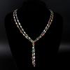 17KM Ensemble de Colliers Pendentifs en Cristal Coloré Élégant Mode Multicouche en Forme de Y Long Collier Pour Femmes Bijoux Quotidien Fête Vacances