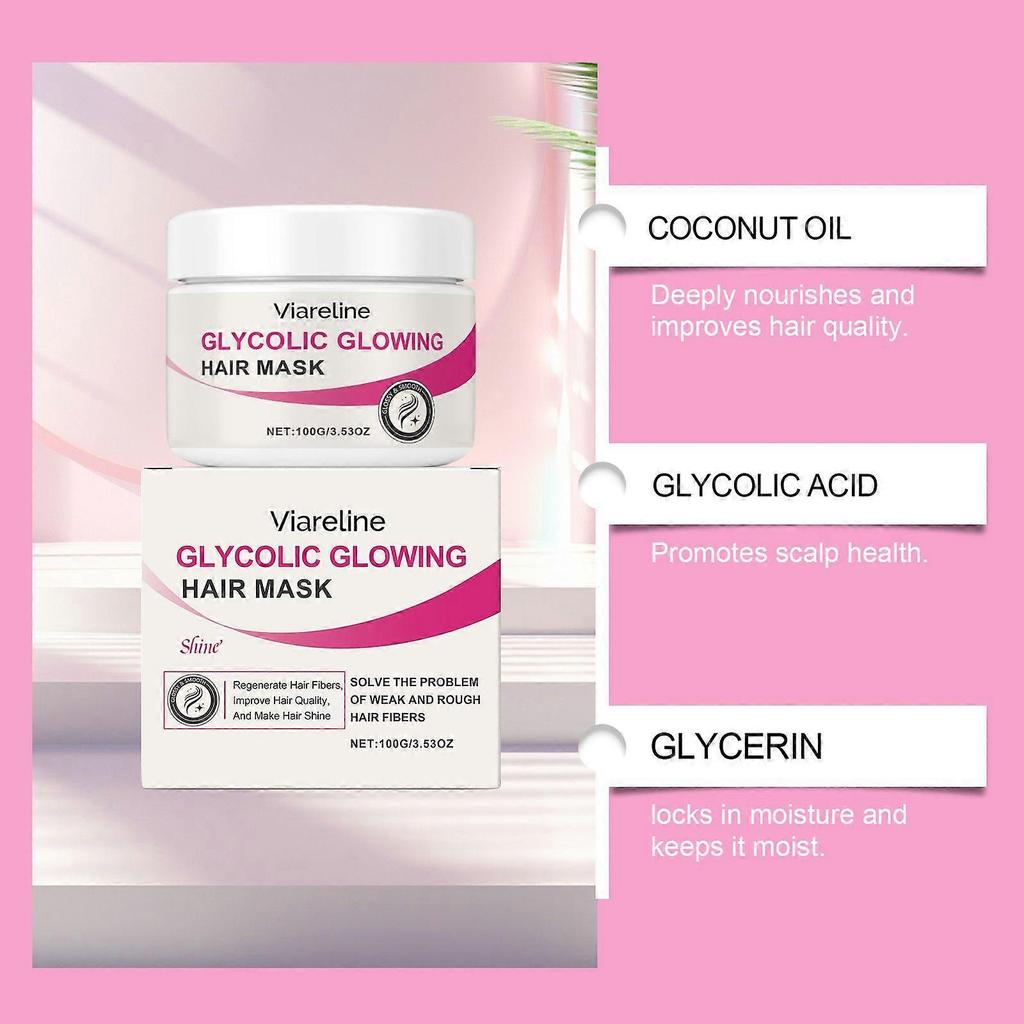 Viareline Glossy Moisturizing Hair Mask Hydrating, Smooth, Shiny, Improves Dry And Frizzy Hair Care Mask