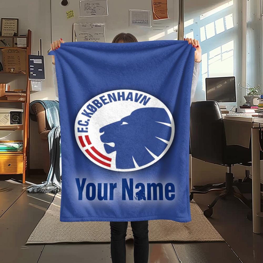 1PC Blue Claw Emblem Custom Name Patterned Flannel Blanket Suitable For All Seasons For Home Decor Warmth And Comfort Gifts Holiday Present