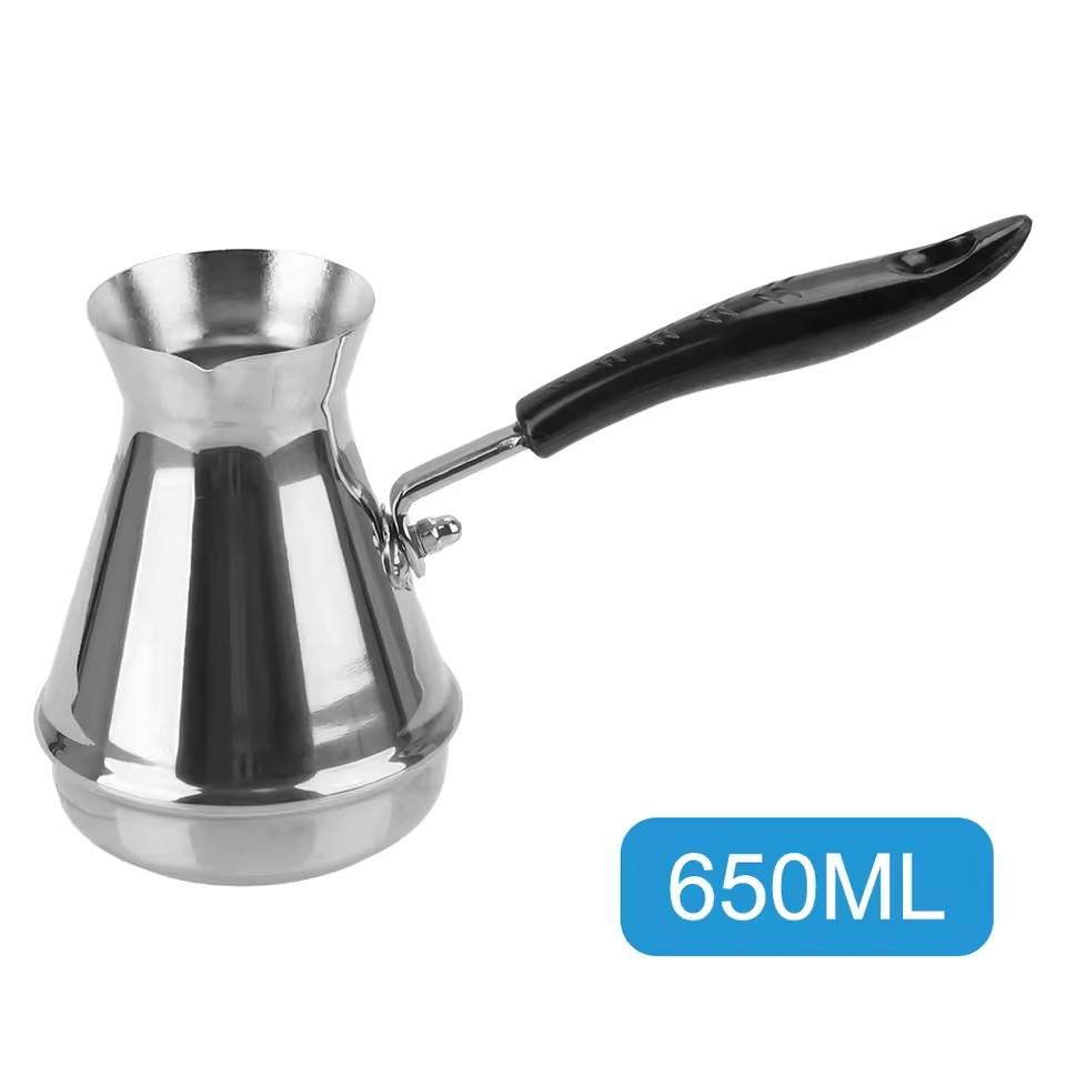 Long Handle Stainless Steel Moka Pot European Coffee Kettle Butter Melting Pot Coffee Utensils Turkish Coffee Pot Kitchen Tools