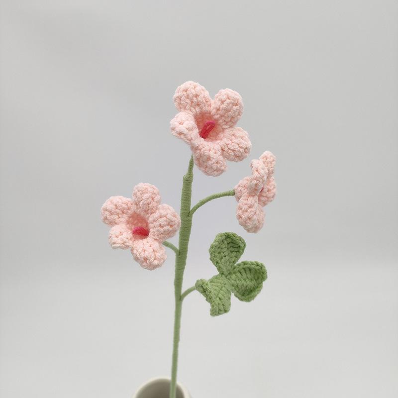 Mini Rose Crochet Flowers Creative Knitted Flowers Crochet Woven Flower Bouquet Wedding Party Home Decor Gift