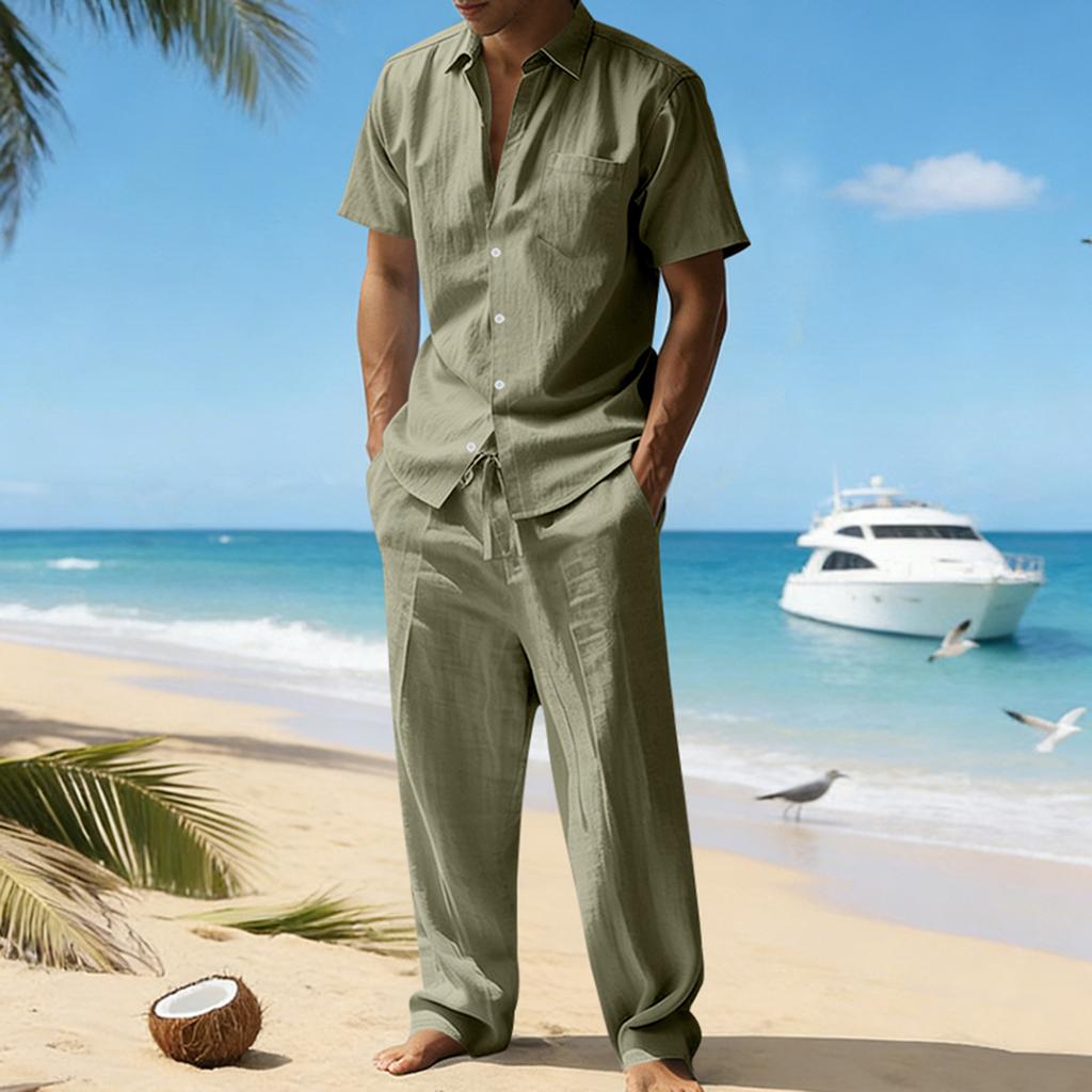 Men's Casual Hooded Short-Sleeve Two-Piece Set – Summer Loose, Breathable Outfit
