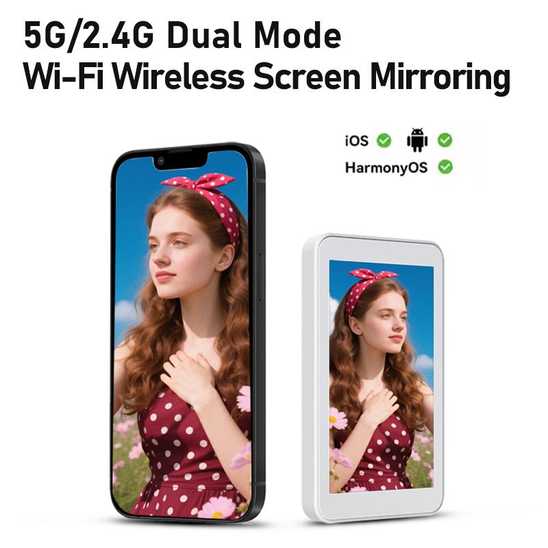 Wireless Magnetic Selfie Monitor 4.02" IPS HD Screen Real-Time Rear Camera Viewfinder for TikTok Vlogging Selfies Live Streaming
