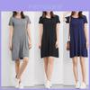 Women's Summer Short Sleeve Casual Sundress Tops Mini T-shirt Dress In Vibrant Modal