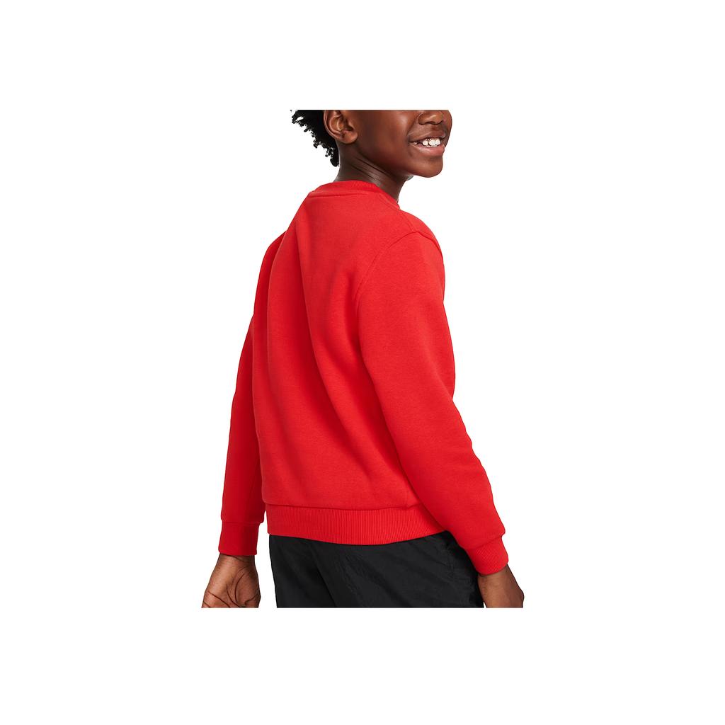 Nike Sportsklær Club Fleece Logotrykk Rundhals Genser Barn Genser Rød FD2992-657