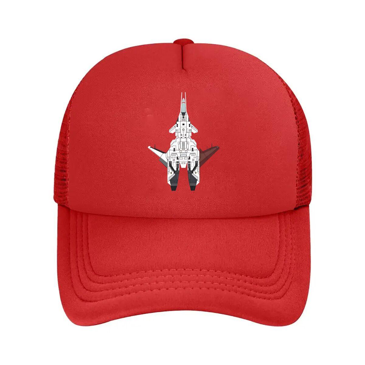 Technical Illustration of a Fighter Jet Mesh Baseball Cap One Size