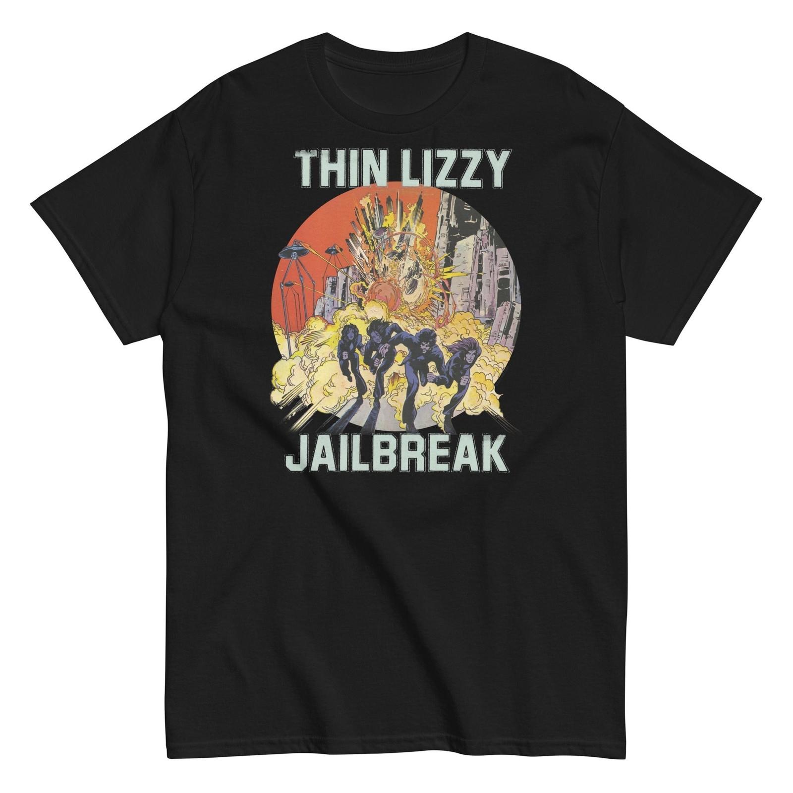MerchMoment Thin Lizzy Vintage Jailbreak T-Shirt T-Shirt Black New L