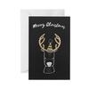 Muguang Black Exquisite Hot Stamping Creative Christmas Thank You Greeting Card with Envelope