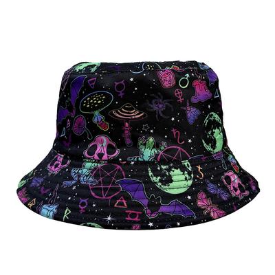 Double-sided Bucket Hat Personalized Pumpkin Festival Short Brim Basin Hat Halloween Personalized Sun Hat Casual Sun Protection Hat