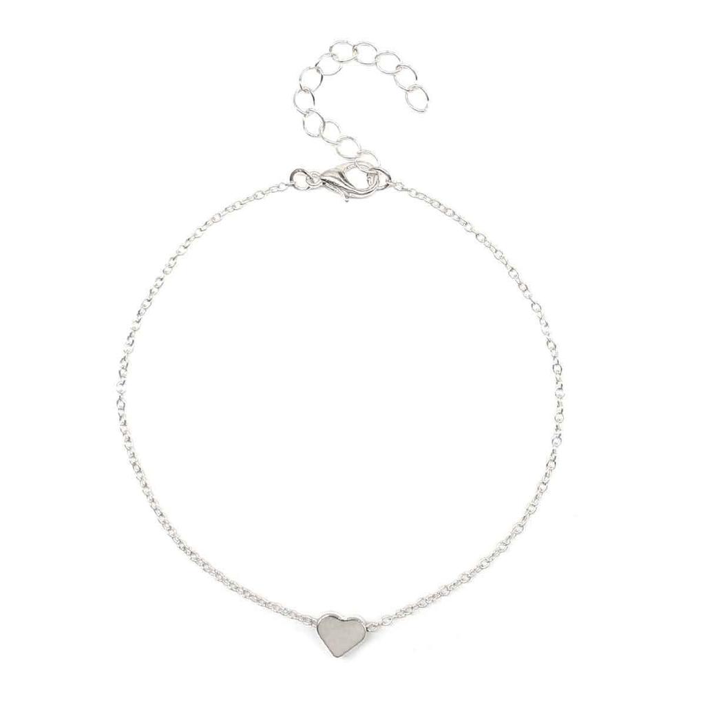 Hot-selling in Europe and America, versatile in summer, simple and sexy heart-shaped love peach heart anklet, wholesale