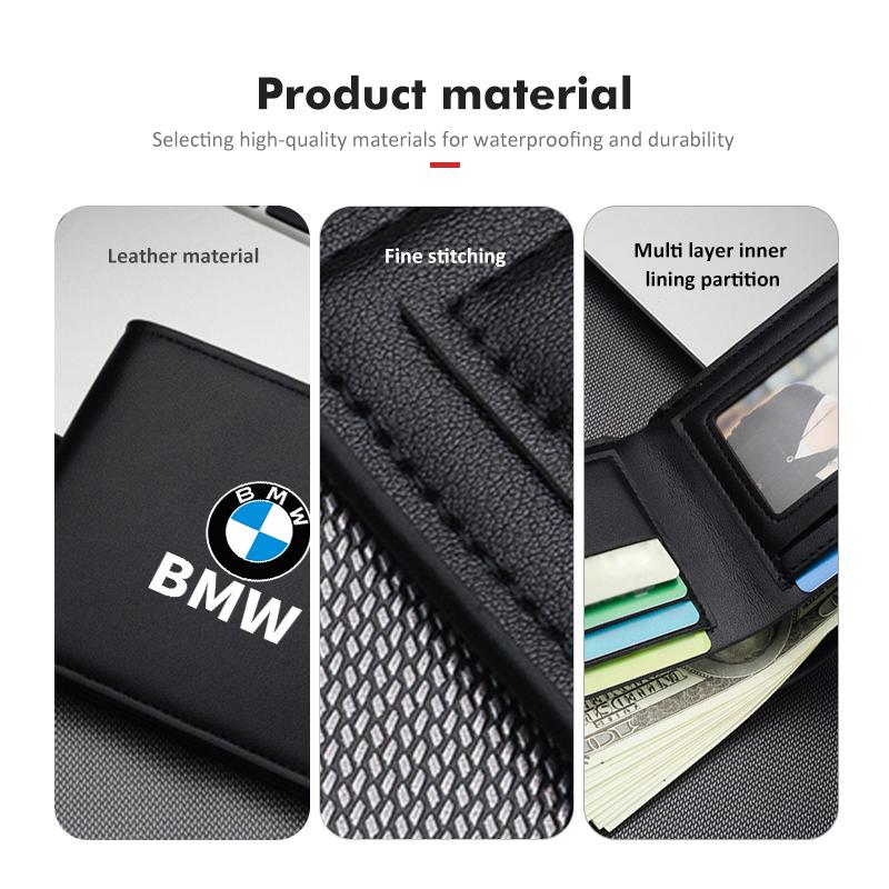 QNLT6 Car Mounted Driver License Holder Wallet Luxury Leather Design For BMW G30 G20 M3 M5 E91 E92 E93 E36 E70 X3 X4 X5 X1 E39 F30