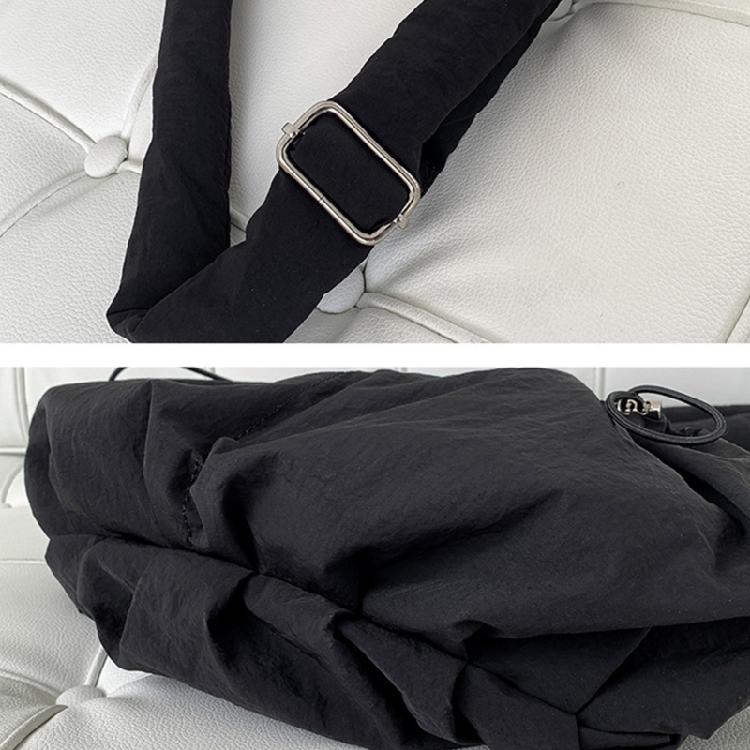 Crossbody Bag Ruched Large Capacity Nylon Bag for Women Versatile Trendy Bag