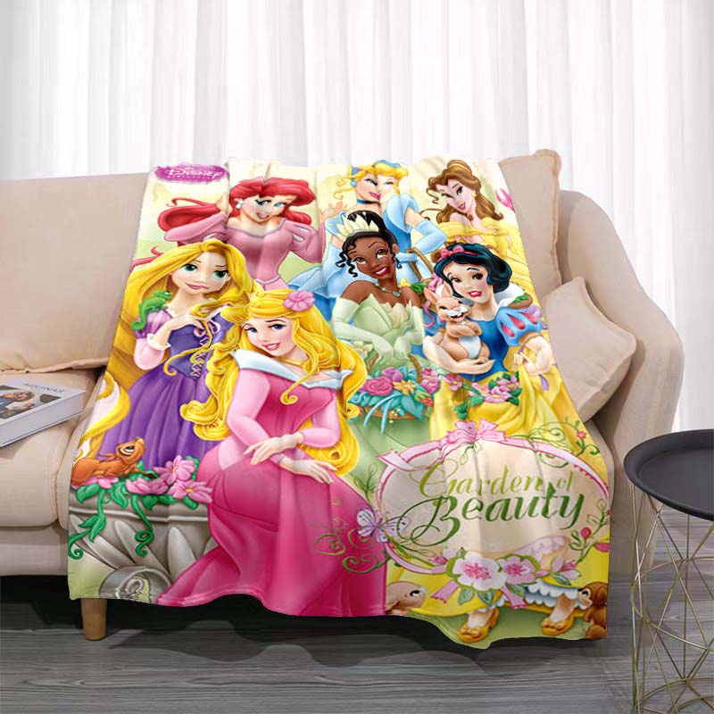 A Variety of Disney Princess Cartoon Blankets, Suitable for All Seasons, for Children and Adults, A Luxurious Gift Choice.