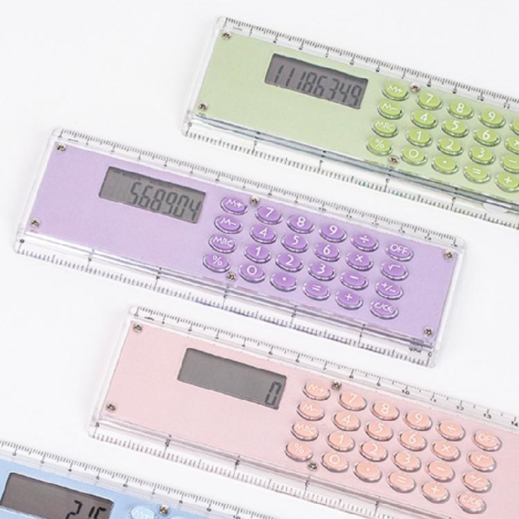 8-siffrig elektronisk kalkylator i 15 cm linjal Bärbart verktyg för klassrumskontorsbruk Mätskala Gåva