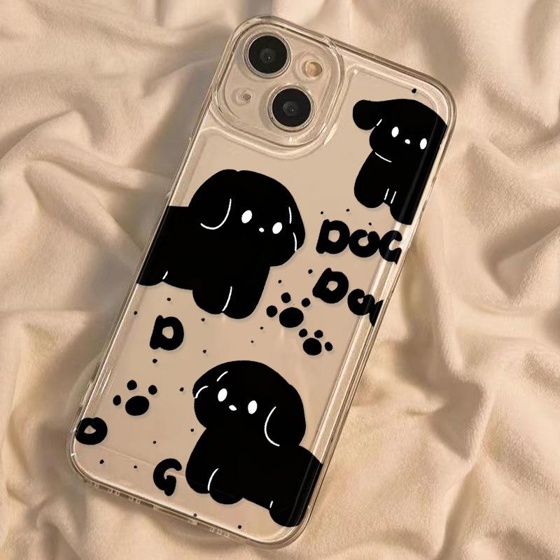Applicable iPhone17promax Cute Cartoon Puppy Space Phone Case Apple 16 Transparent 15/14 Fine Hole X
