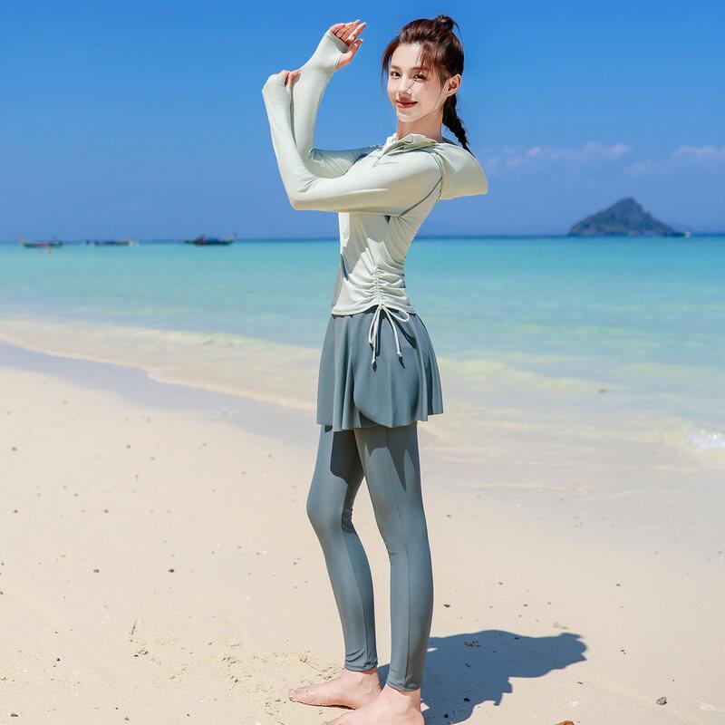Xtep Women's Long Sleeve Rash Guard Swimsuit Set