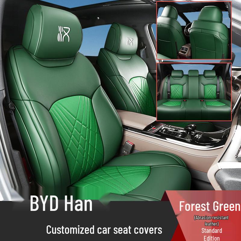 Durable Leather Seat Cover for BYD Han - Suitable for All Seasons, Fits Five Seats