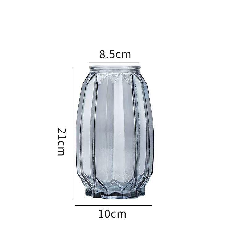 Lucky Bamboo Glass Vase for Flower Arrangements - Transparent Nordic Style, Ideal for Living Room Décor, Extra Large Size