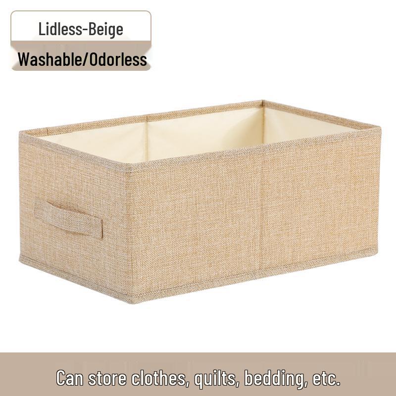 Cotton and Linen Folding Storage Box Organizer for Clothes and Toys
