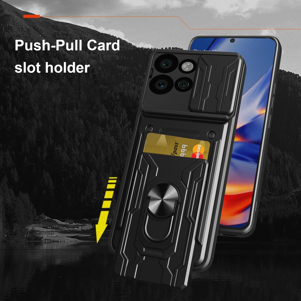 For Motorola Edge 50 Neo 5G/Moto S50 5G Case PC+TPU Kickstand Phone Back Cover with Camera Slider