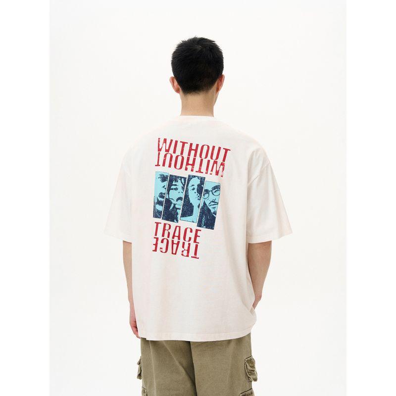 Kisko Design-Inspired American-Style Character Print Loose Round-Neck Short-Sleeve T-Shirt for Men and Women, Cool and Casual Summer Tee, Trendy