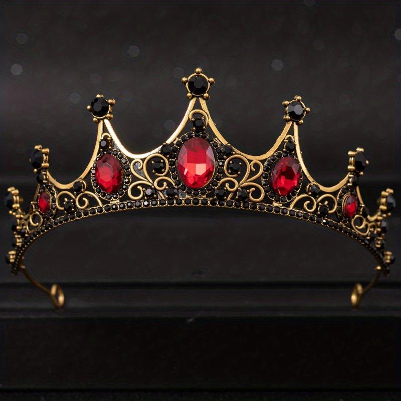 Bandeau Couronne Strass Mariage Mariée Princesse Reine Diadème Cheveux rouge