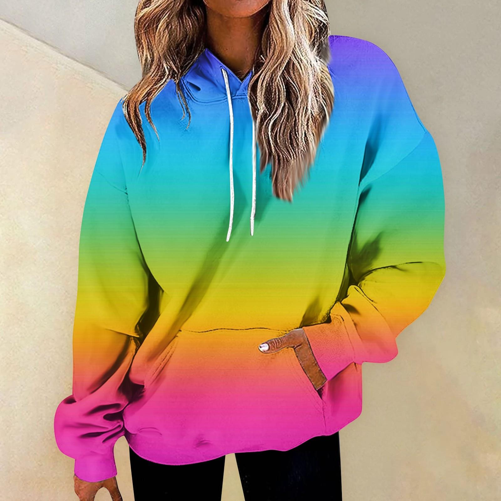 

Жіночий модний повсякденний універсальний топ з V-подібним вирізом і довгими рукавами з принтом L синій