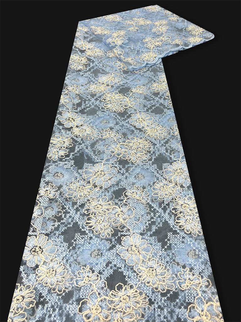 Wide 125cm Latest French Lace Fabric Hight Quality Embroidery Net Lace Fabric for Bridal Couture Evening Gown Material 5 Yards
