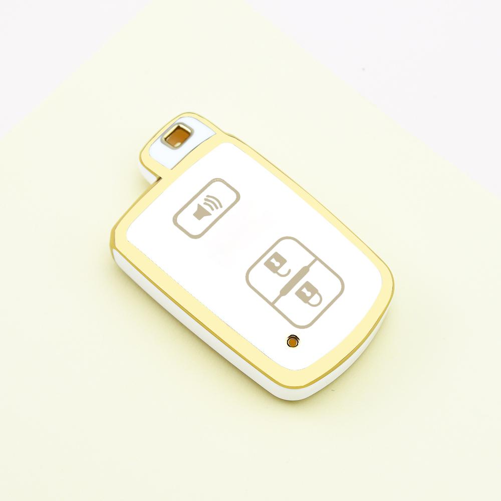 Gold Edge 2/3/4 Buttons TPU Car Remote Key Case Cover Shell Fob Bag for Toyota Land Cruiser Corolla Camry RAV4 Highlander Auris CHR Avalon