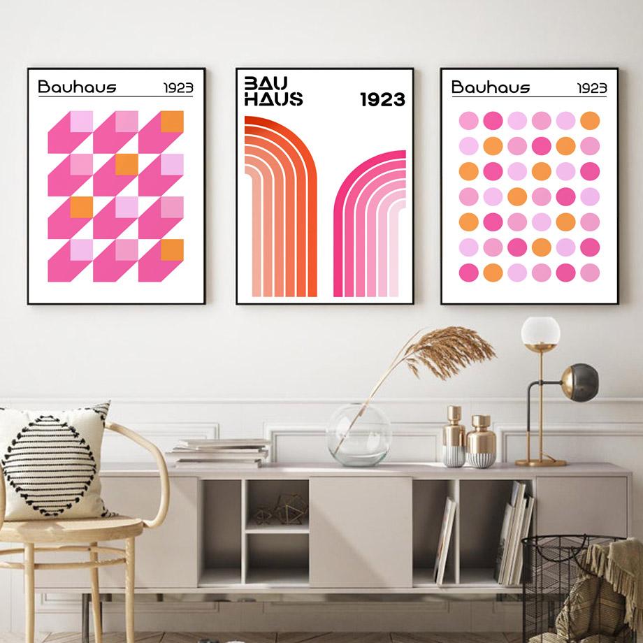 Pink Orange Matisse Flower Market Bauhaus Geometry Wall Art Canvas Painting Posters And Prints Pictures For Living Room Decor