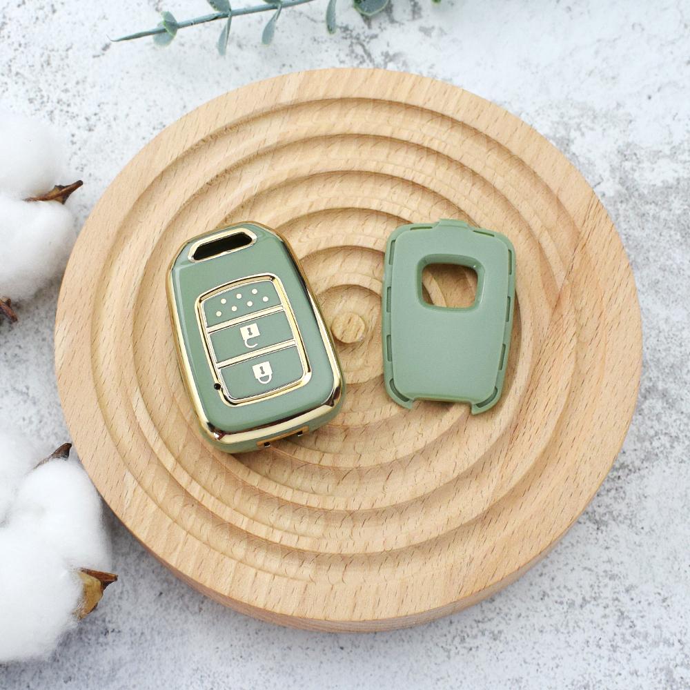 

Чехол для автомобильного ключа из ТПУ с 2 кнопками для Honda Accord CIVIC CRV Jazz HR-V HRV 2013 2014 2015 2016, чехол для дистанционного ключа зелёный