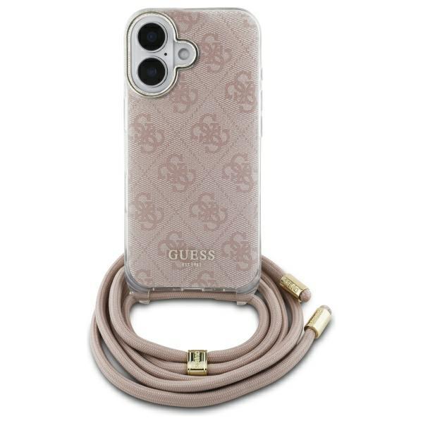 Guess Guhcp16Shc4Sep Iphone 16 6.1      Różowy/Pink Hardcase Crossbody Cord 4G Print