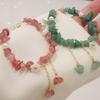Erdbeer-Kristall-Blumenarmband Armreifen Damen Mode Schmuck Zubehör Geschenk