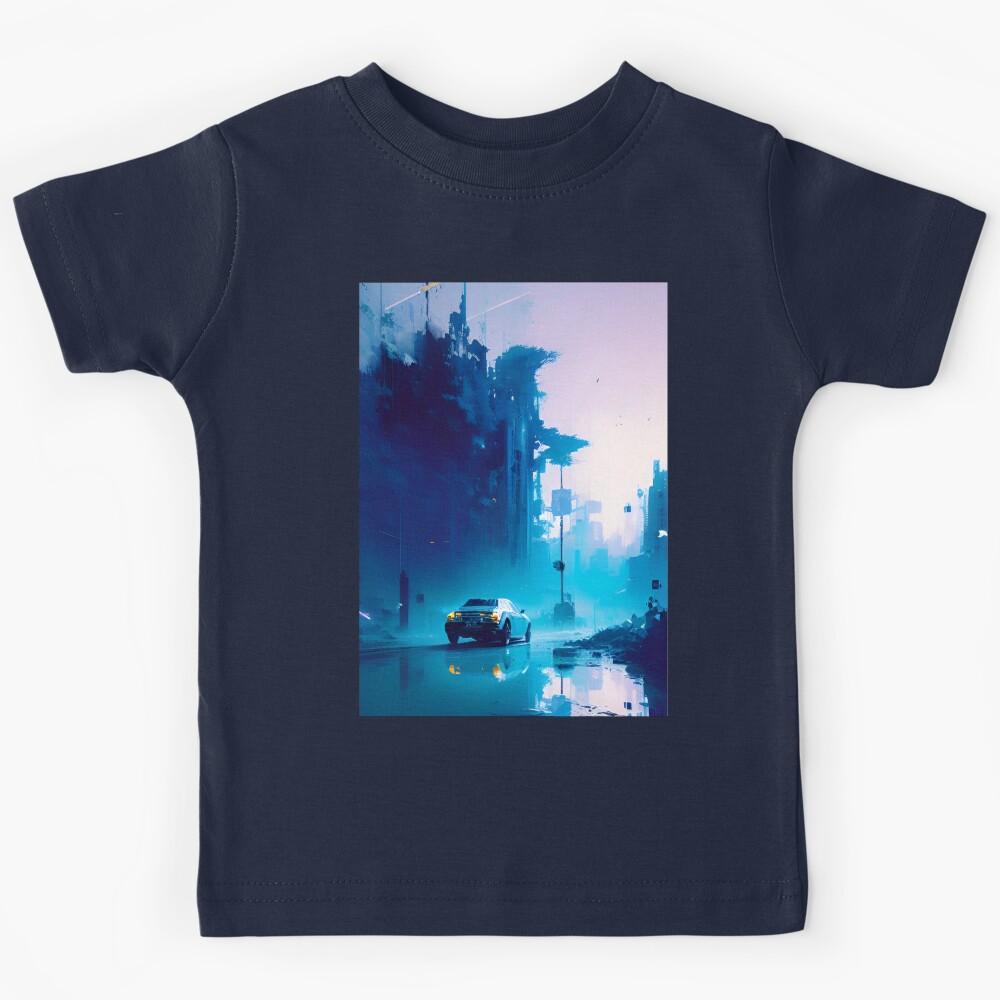Blue Abstract Urban Art by CallisC Arts  Kids T-Shirt 100