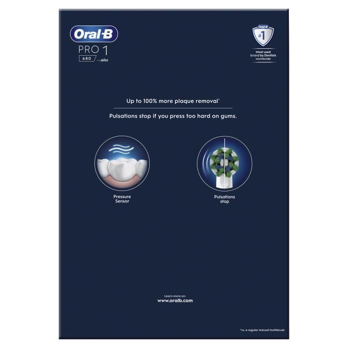 Oral-B Pro Series 1 Lot De Deux, Brosses À Dents Électriques Rose Et Noire, 2 Brossettes, Conçue Par Braun