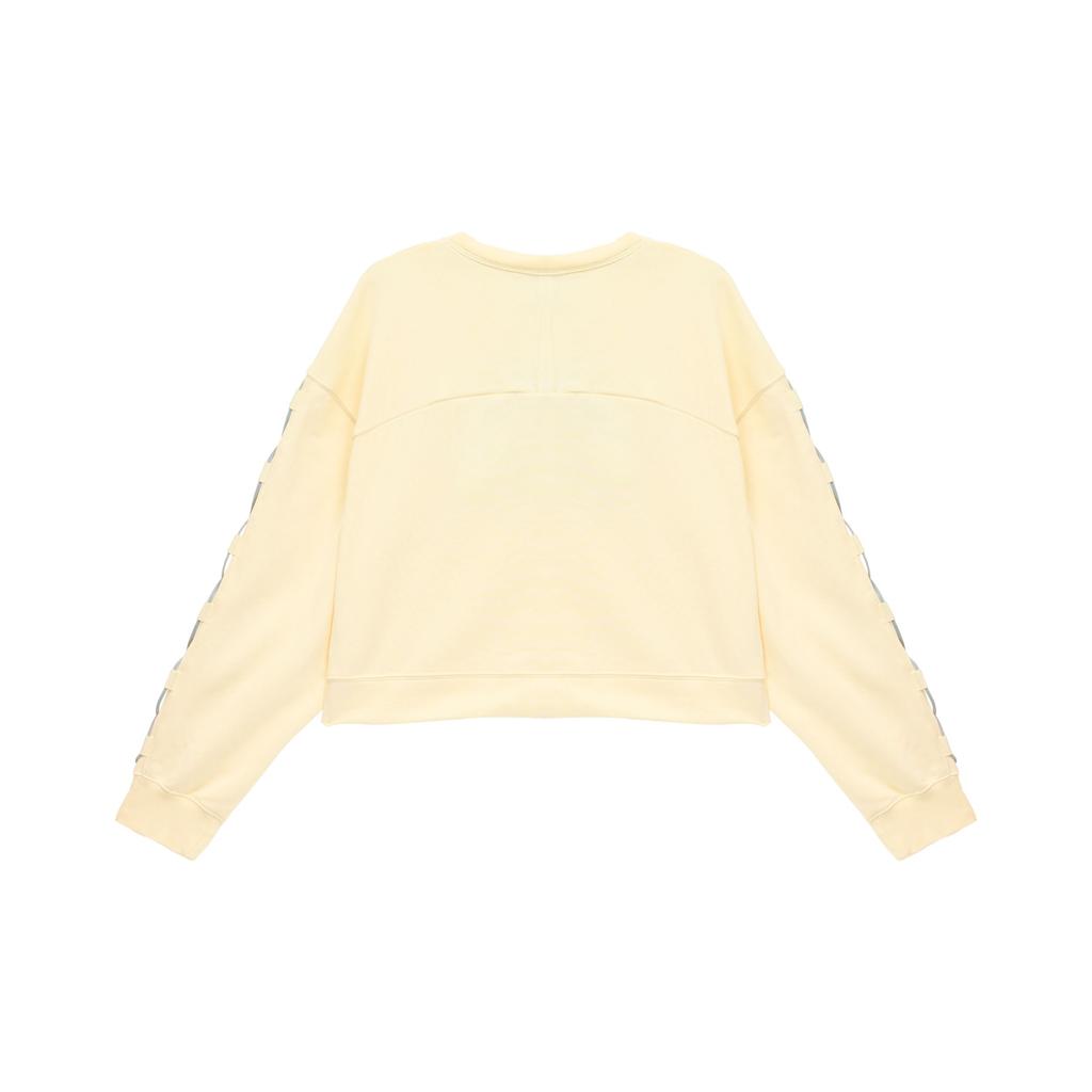 Nike Logo Print Crew Neck Sweatshirt Women Tops Yellow DX0003-744