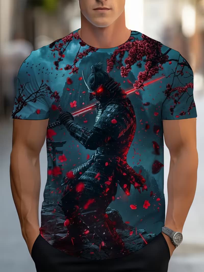 

Men s Retro 3D Graphic Print T-Shirt - Perfect for Daily Wear and Vacation XL