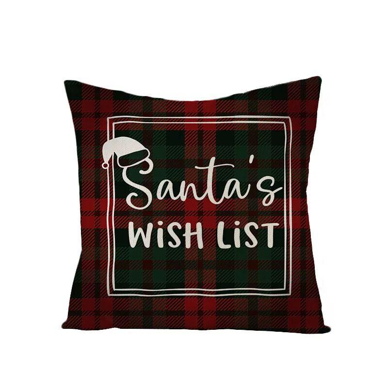 Christmas Linen Pillowcase Home Holiday Decoration Gift Pillow Cushion Cover
